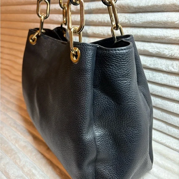 SOLD - SOLD   Michael Kors Black Shoulder Bag with Gold Accents - Picture 8 of 9